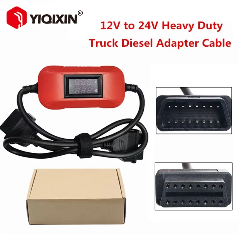 Professional 12V to 24V Heavy Duty Truck Diesel Adapter Cable For X431 Easydiag Golo Carcare 3 Truck Converter Diagnostic Tool
Professional 12V to 24V Heavy Duty Truck Diesel Adapter Cable For X431 Easydiag Golo Carcare 3 Truck Converter Diagnostic Tool