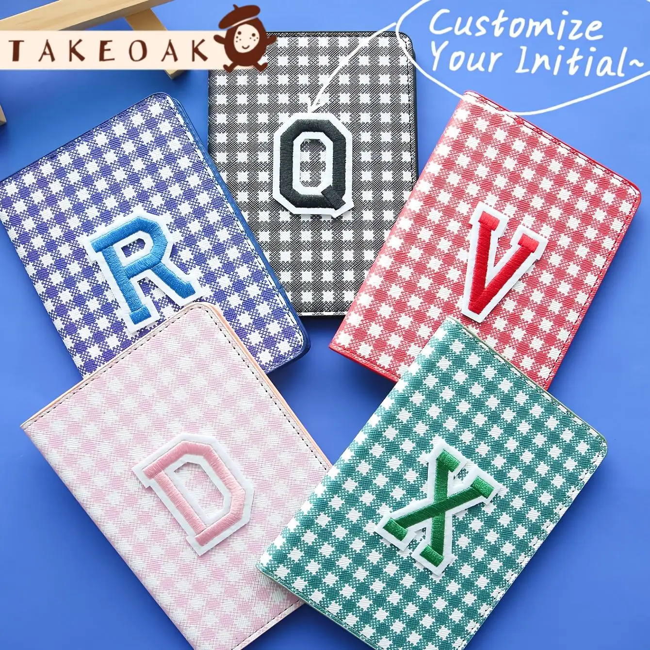 Cute Check Plaid Custom Varsity Embroidery Initial PU Leather Passport Cover Multi-slot Document Organizer Vacation SouvenirGift
Cute Check Plaid Custom Varsity Embroidery Initial PU Leather Passport Cover Multi-slot Document Organizer Vacation SouvenirGift