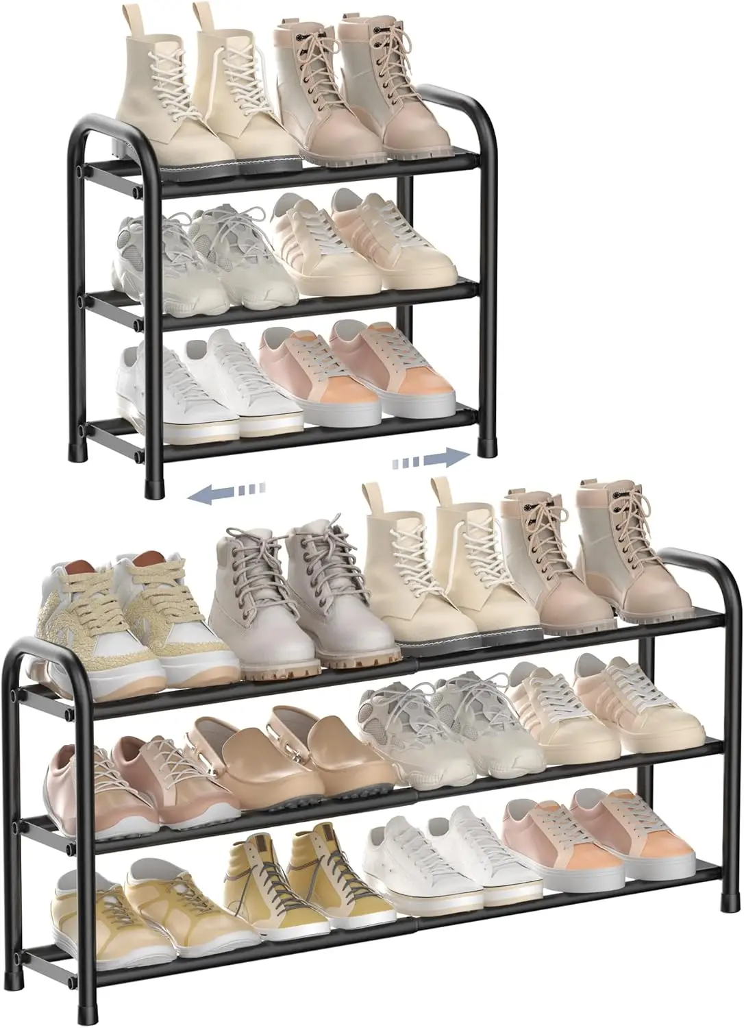 3-Tier Expandable Shoe Rack – Adjustable Metal Organizer for Small Spaces (Black)
3-Tier Expandable Shoe Rack – Adjustable Metal Organizer for Small Spaces (Black)