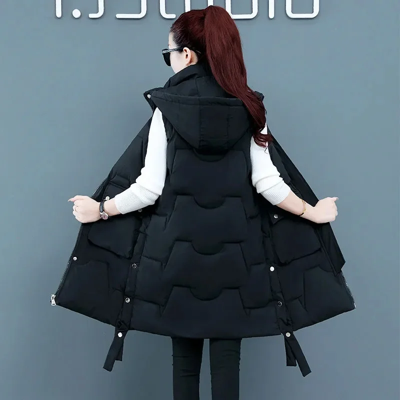 2023 New Cotton Vests Womens Sleeveless Coat Autumn Winter Hooded Waistcoat Cotton Puffer Parkas Long Warm Down Cotton Outwear
2023 New Cotton Vests Womens Sleeveless Coat Autumn Winter Hooded Waistcoat Cotton Puffer Parkas Long Warm Down Cotton Outwear