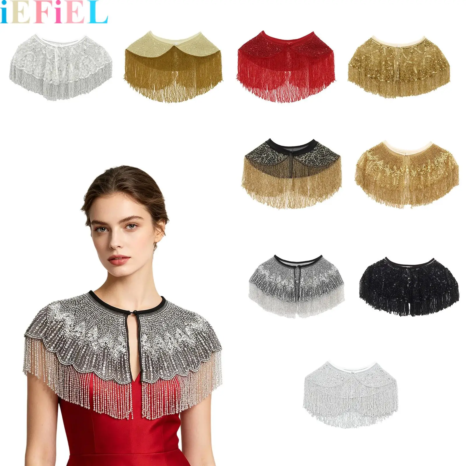 Women 1920s Shawl Wraps Sequin Beaded Flapper Evening Shawls Elegant Short Cloak Cover Up Wraps Shrug for Formal Evening
Women 1920s Shawl Wraps Sequin Beaded Flapper Evening Shawls Elegant Short Cloak Cover Up Wraps Shrug for Formal Evening