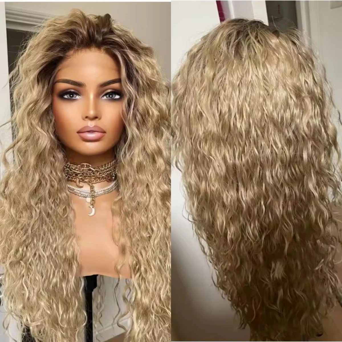 Афро-кудрявый парик Ombre Blonde Синтетические кружевные парики Косплей Парик из натуральных волос Высокое качество 30-дюймовый длинный глубокий вьющийся парик на каждый день 
Афро-кудрявый парик Ombre Blonde Синтетические кружевные парики Косплей Парик из натуральных волос Высокое качество 30-дюймовый длинный глубокий вьющийся парик на каждый день