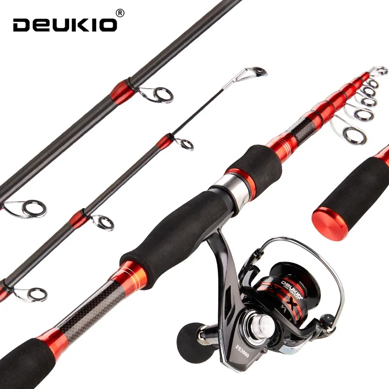 DEUKIO 1.8/2.1/2.4M Fishing Rod Reel Set Ultralight Carbon Fiber Rod and 5.2:1 Gear Ratio Reel Travel Sea Freshwater Fishing Set
DEUKIO 1.8/2.1/2.4M Fishing Rod Reel Set Ultralight Carbon Fiber Rod and 5.2:1 Gear Ratio Reel Travel Sea Freshwater Fishing Set