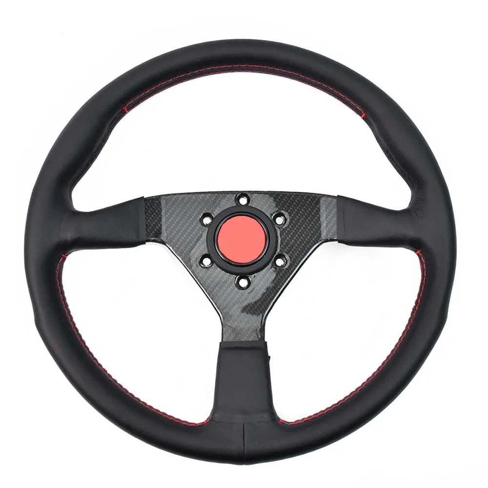 350mm Real carbon fiber Steering Wheel Flat Microfiber Leather Drift Simulation Sports Steering Wheel With 6 Holes Horn Button
350mm Real carbon fiber Steering Wheel Flat Microfiber Leather Drift Simulation Sports Steering Wheel With 6 Holes Horn Button