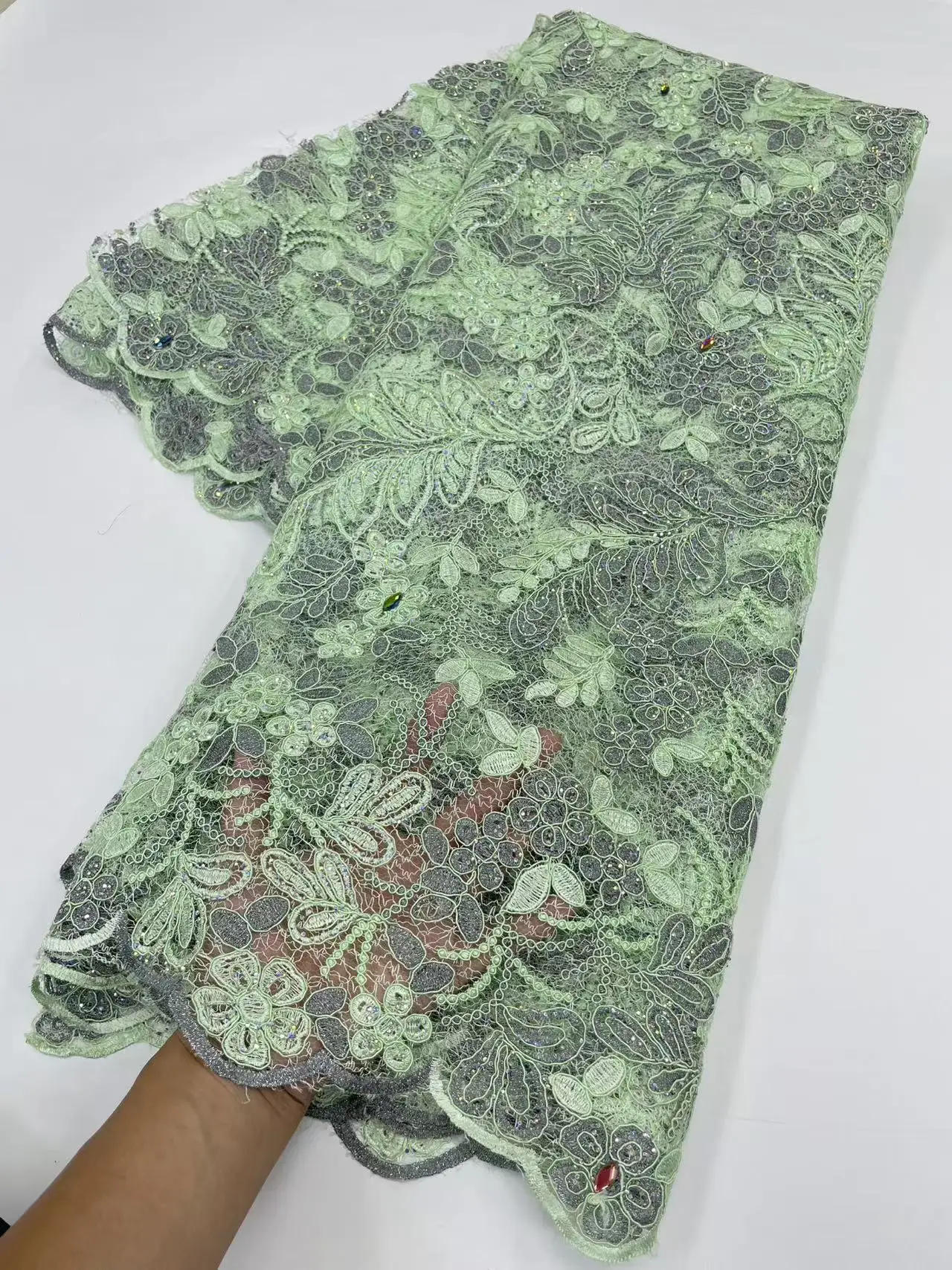 2026 Luxury French Mesh Embroidery Cord Lace Fabric African Nigerian Stone Lace Fabric For Wedding Dress Sewing Material G156-1
2026 Luxury French Mesh Embroidery Cord Lace Fabric African Nigerian Stone Lace Fabric For Wedding Dress Sewing Material G156-1