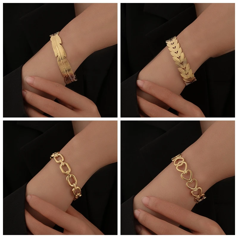 XIYANIKE 316L Stainless Steel Women's Bangles Gold Color Geometric Shape Woman Bangle European American Lady Jewelry on Wrist
XIYANIKE 316L Stainless Steel Women's Bangles Gold Color Geometric Shape Woman Bangle European American Lady Jewelry on Wrist