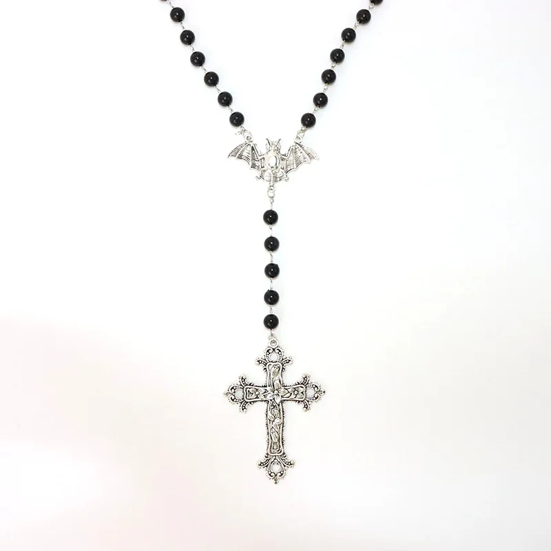 KITYKISS Goth Black Bead Bat Cross Necklace Sweet Cool Edgy Sweater Chain Unique Chic Clavicle Chain for Women
KITYKISS Goth Black Bead Bat Cross Necklace Sweet Cool Edgy Sweater Chain Unique Chic Clavicle Chain for Women