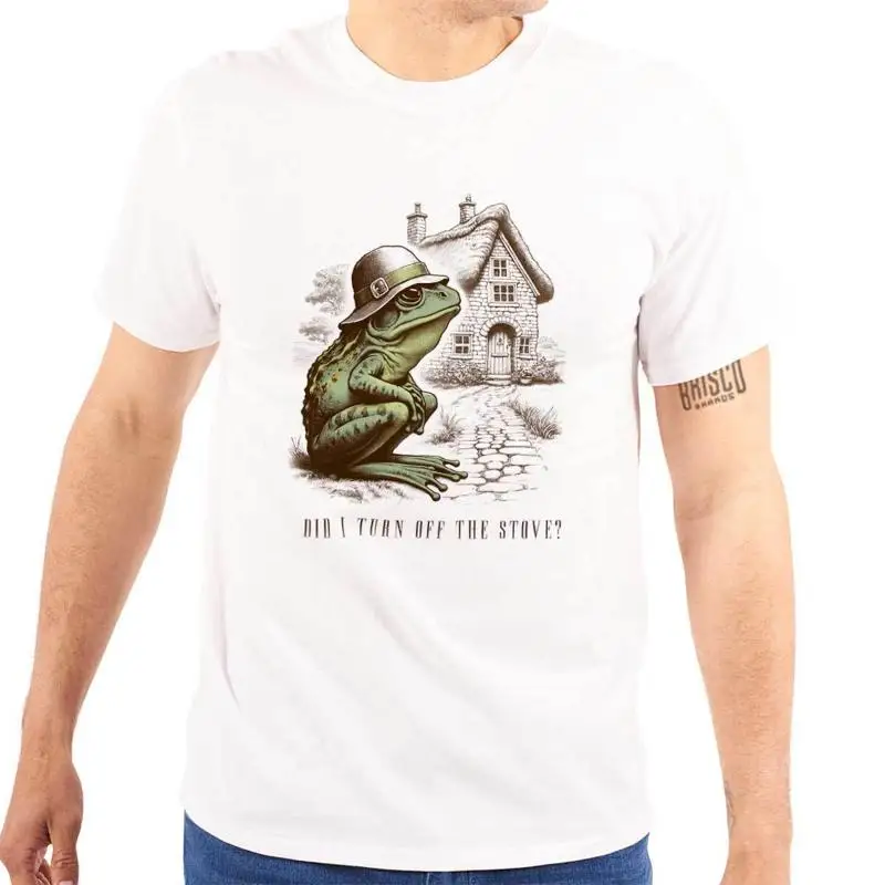 Забавная лягушка Did I Turn The Stove Off, женская или мужская футболка с круглым вырезом и юмором 
Забавная лягушка Did I Turn The Stove Off, женская или мужская футболка с круглым вырезом и юмором