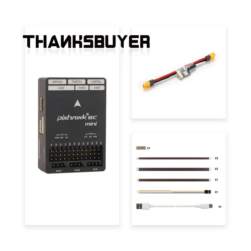 Модуль контроллера полета Holybro Pixhawk 6C Mini-B + модуль питания PM02 12S/PM06 14S для управления полетом гоночного дрона FPV
Модуль контроллера полета Holybro Pixhawk 6C Mini-B + модуль питания PM02 12S/PM06 14S для управления полетом гоночного дрона FPV