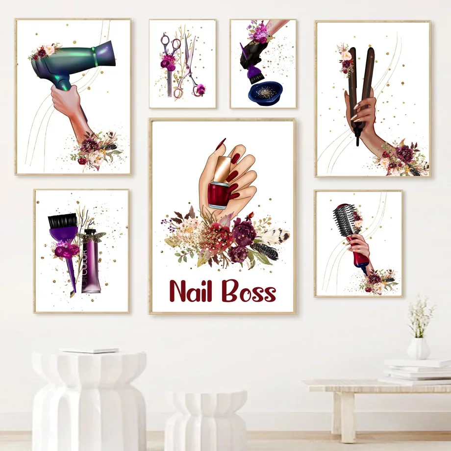 Hair Salon Hairdresser Beautician Nail Wall Art Canvas Painting Nordic Posters And Prints Wall Pictures For Beauty Salon Decor 
Hair Salon Hairdresser Beautician Nail Wall Art Canvas Painting Nordic Posters And Prints Wall Pictures For Beauty Salon Decor