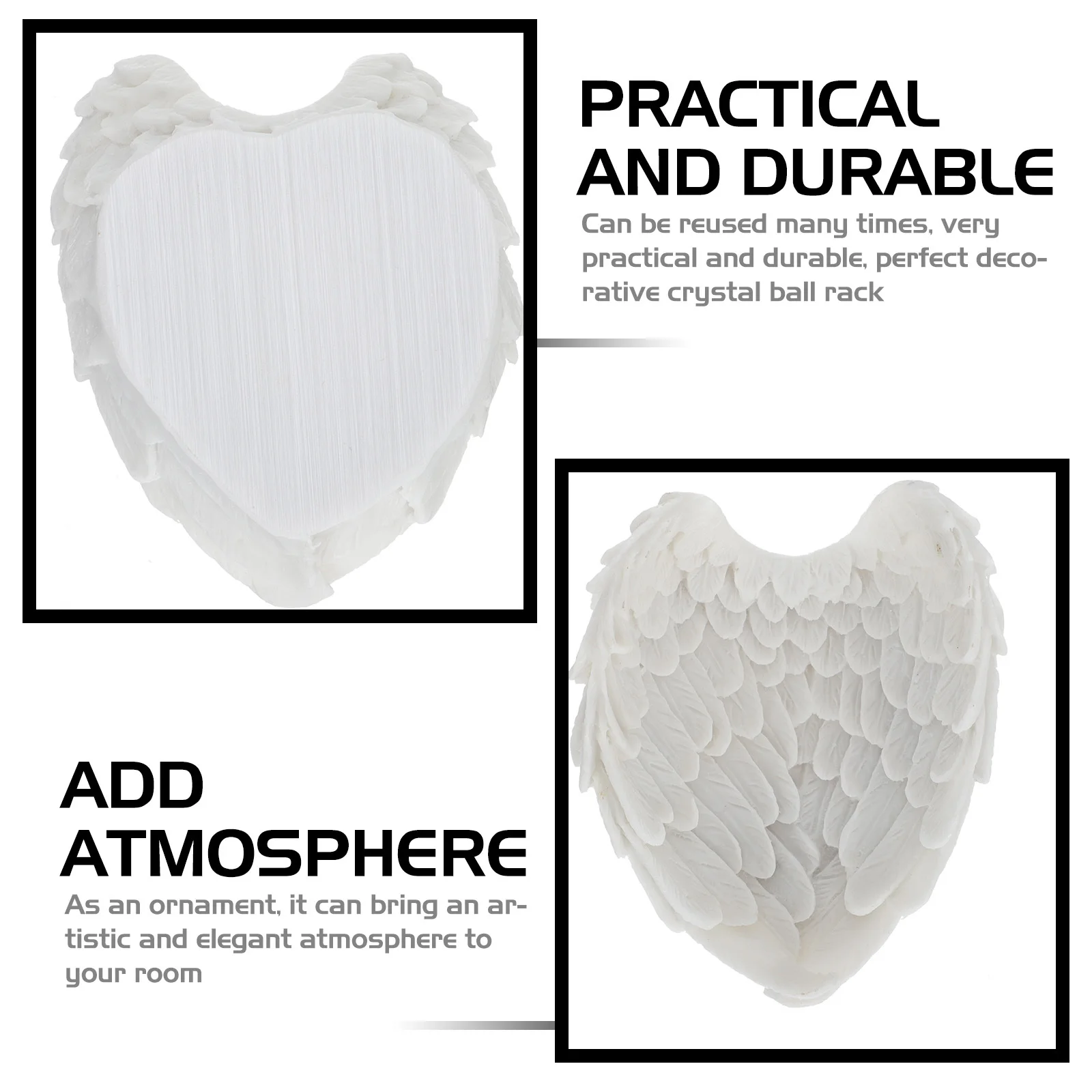 1Pcs Delicate Crystal Balls Resin Rack Angel Wing Shape Storage Display Home Decor Angel Wing Shape Racks Office Decor