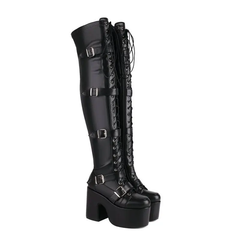 SHOFOO Sexy women's high heels boots. Pink (black) PU boots. About 12cm heel height. Over knee high boots Cross tied boots 34-46
SHOFOO Sexy women's high heels boots. Pink (black) PU boots. About 12cm heel height. Over knee high boots Cross tied boots 34-46