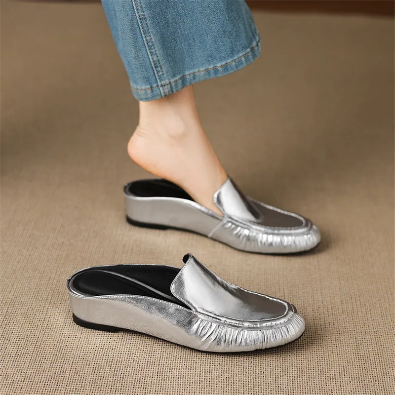 New Summer Women Slippers Round Toe Shoes for Women Fashion Pleat Cover Toe Slippers Mid Heels Handmade Versatile Women Shoes
New Summer Women Slippers Round Toe Shoes for Women Fashion Pleat Cover Toe Slippers Mid Heels Handmade Versatile Women Shoes