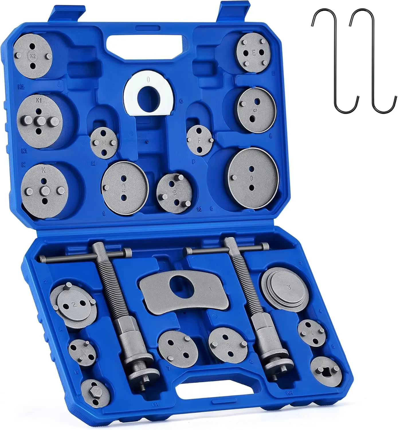 24pc Brake Caliper Compression Tool Set, Heavy Duty Piston Compressor with Blue Case
24pc Brake Caliper Compression Tool Set, Heavy Duty Piston Compressor with Blue Case