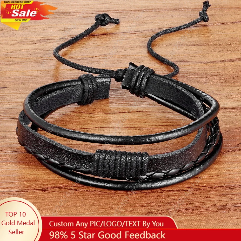 TYO Hot Sale! Fashion Charm Leather Bangle Men Bracelets Popular Boys DIY Bandage Strand Handmade Brown Weave Bracelets
TYO Hot Sale! Fashion Charm Leather Bangle Men Bracelets Popular Boys DIY Bandage Strand Handmade Brown Weave Bracelets