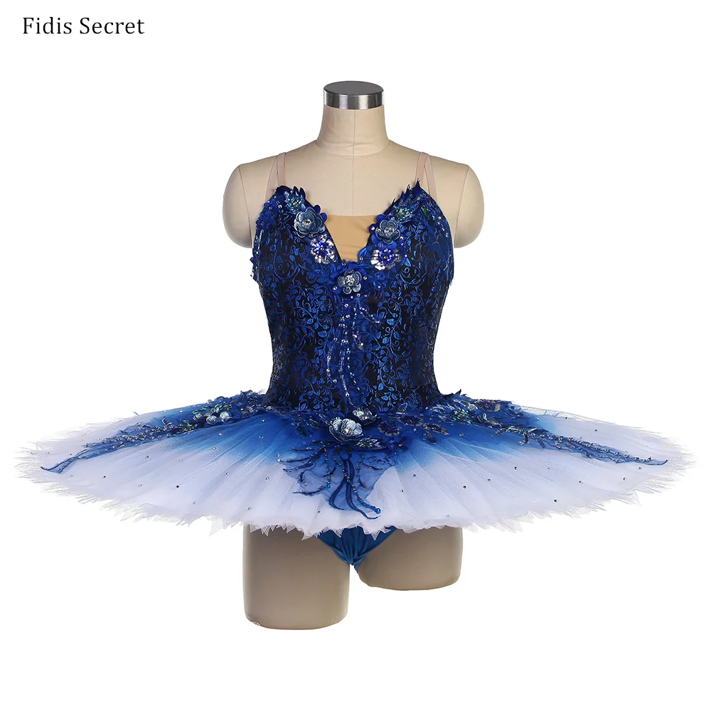 Girls Ombre Royal Blue Spandex Bodice w/White Tulle Pancake Tutu Women Raymond Stage Performance YAGP Competition Ballet Costume
Girls Ombre Royal Blue Spandex Bodice w/White Tulle Pancake Tutu Women Raymond Stage Performance YAGP Competition Ballet Costume