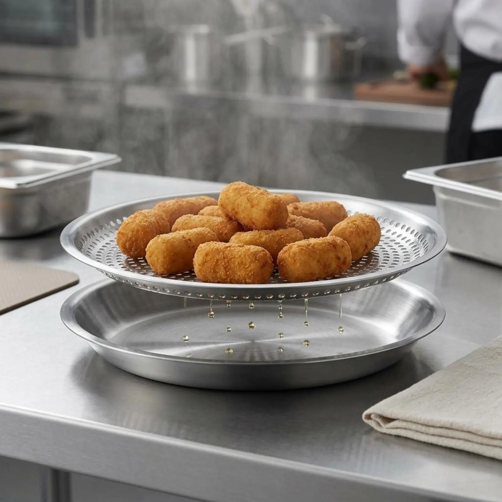 Stainless Steel Oil Drain Plate Rust-Proof Fried Food Draining Basket Stainless Steel Drain Basket Heat-Resistant Cooking Gear
Stainless Steel Oil Drain Plate Rust-Proof Fried Food Draining Basket Stainless Steel Drain Basket Heat-Resistant Cooking Gear