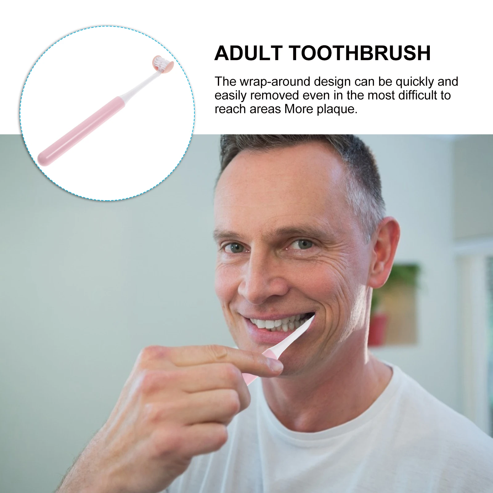 3 Sided Toothbrush Adult Manual Pink U Shaped Cleaning Teeth Around Design Extra Plaque Remover Nursing Brush PP
3 Sided Toothbrush Adult Manual Pink U Shaped Cleaning Teeth Around Design Extra Plaque Remover Nursing Brush PP