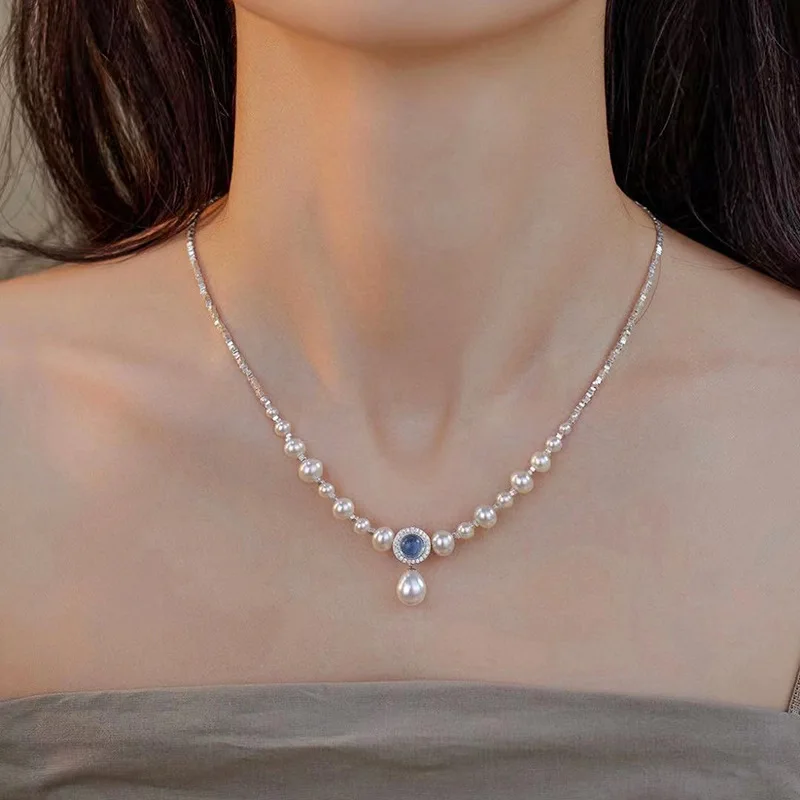 S925 Sterling Silver Aquamarine Pendant Necklace with Natural Freshwater Pearl Chain Jewelry Gift for Women 2025 Free Shipping
S925 Sterling Silver Aquamarine Pendant Necklace with Natural Freshwater Pearl Chain Jewelry Gift for Women 2025 Free Shipping