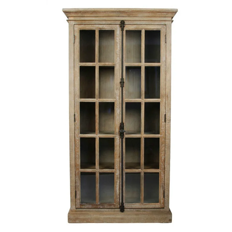 Solid wood bookcase French retro heaven and earth lock locker Villa two-door cabinet Simple glass door bookcase
Solid wood bookcase French retro heaven and earth lock locker Villa two-door cabinet Simple glass door bookcase