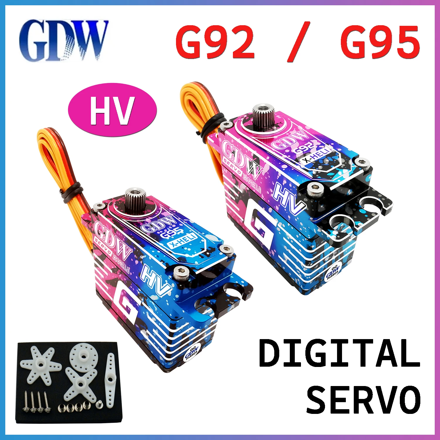 1/3PCS GDW G92 / G95 Steel Gear High-Speed Brushless Digital Servos 43KG High Torque for RC Helicopter Tail-Locking Swashplate
1/3PCS GDW G92 / G95 Steel Gear High-Speed Brushless Digital Servos 43KG High Torque for RC Helicopter Tail-Locking Swashplate