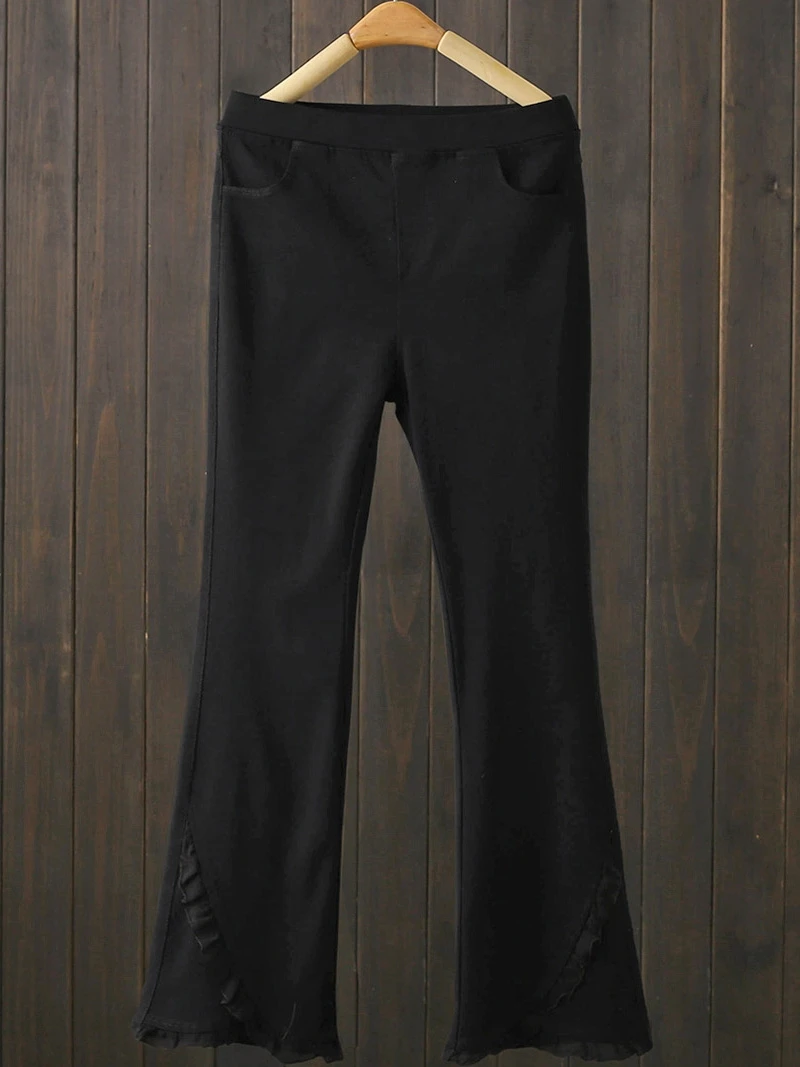 High Waist Slim Fit Bell Bottom Jeans Black Slit Lace Trim Elastic Cotton Denim Spring Autumn plus Size 200 Pounds Wear Resis...
High Waist Slim Fit Bell Bottom Jeans Black Slit Lace Trim Elastic Cotton Denim Spring Autumn plus Size 200 Pounds Wear Resis...