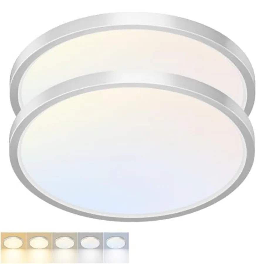 2 Pack LED Flush Mount Ceiling Light, 12Inch 24W, 3000K/3500K/4000K/5000K/6500K 5 Color Temperatures Ceiling Light Fixture for
2 Pack LED Flush Mount Ceiling Light, 12Inch 24W, 3000K/3500K/4000K/5000K/6500K 5 Color Temperatures Ceiling Light Fixture for