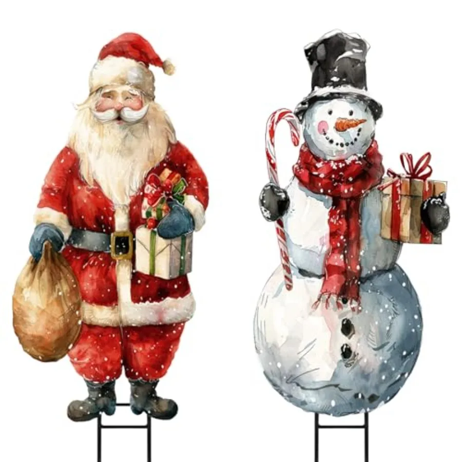 Christmas Decorations Outdoor 2pcs Large Rustic Santa Claus Snowman Yard Metal Stakes Xmas Decor 37" Vintage Winter Signs for L
Christmas Decorations Outdoor 2pcs Large Rustic Santa Claus Snowman Yard Metal Stakes Xmas Decor 37" Vintage Winter Signs for L
