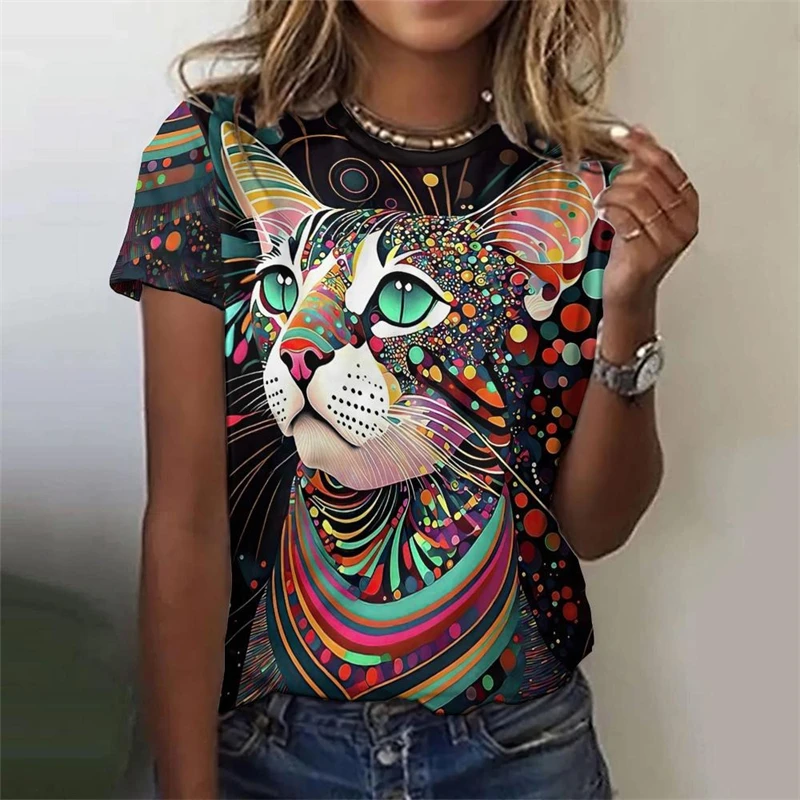 Cute Cat 3D Print T-shirt Women Clothing Cartoon Graffiti Design Streetwear Short Sleeve T Shirts Summer Leisure Fashion Y2k
Cute Cat 3D Print T-shirt Women Clothing Cartoon Graffiti Design Streetwear Short Sleeve T Shirts Summer Leisure Fashion Y2k