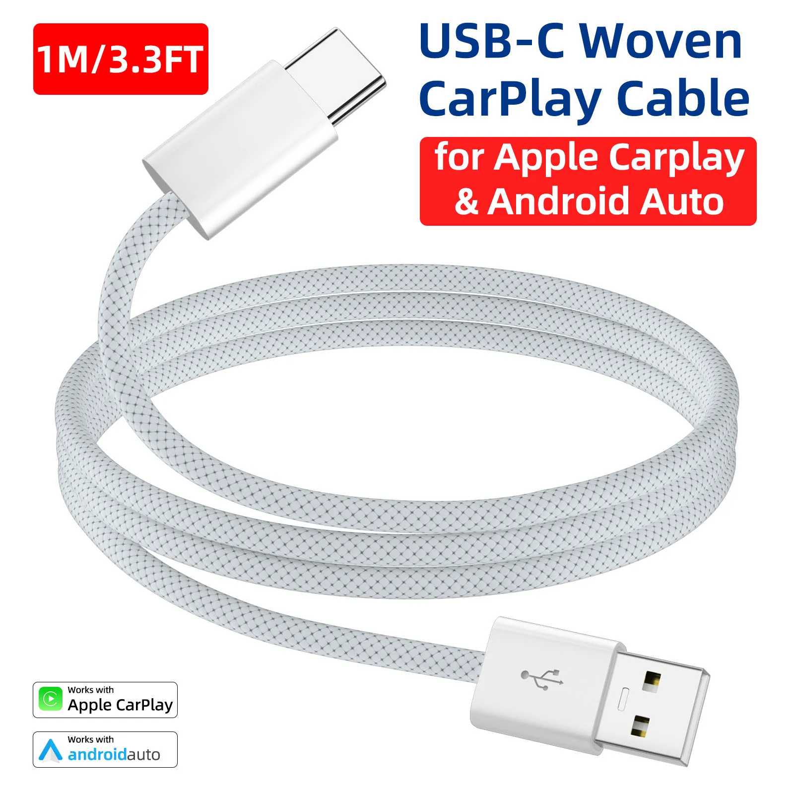 USB A to USB C Woven Cable CarPlay Android Auto Wire Data Transfer Car to Phone Audio Charge Cord for iPhone 15 iPhone 16 Series
USB A to USB C Woven Cable CarPlay Android Auto Wire Data Transfer Car to Phone Audio Charge Cord for iPhone 15 iPhone 16 Series