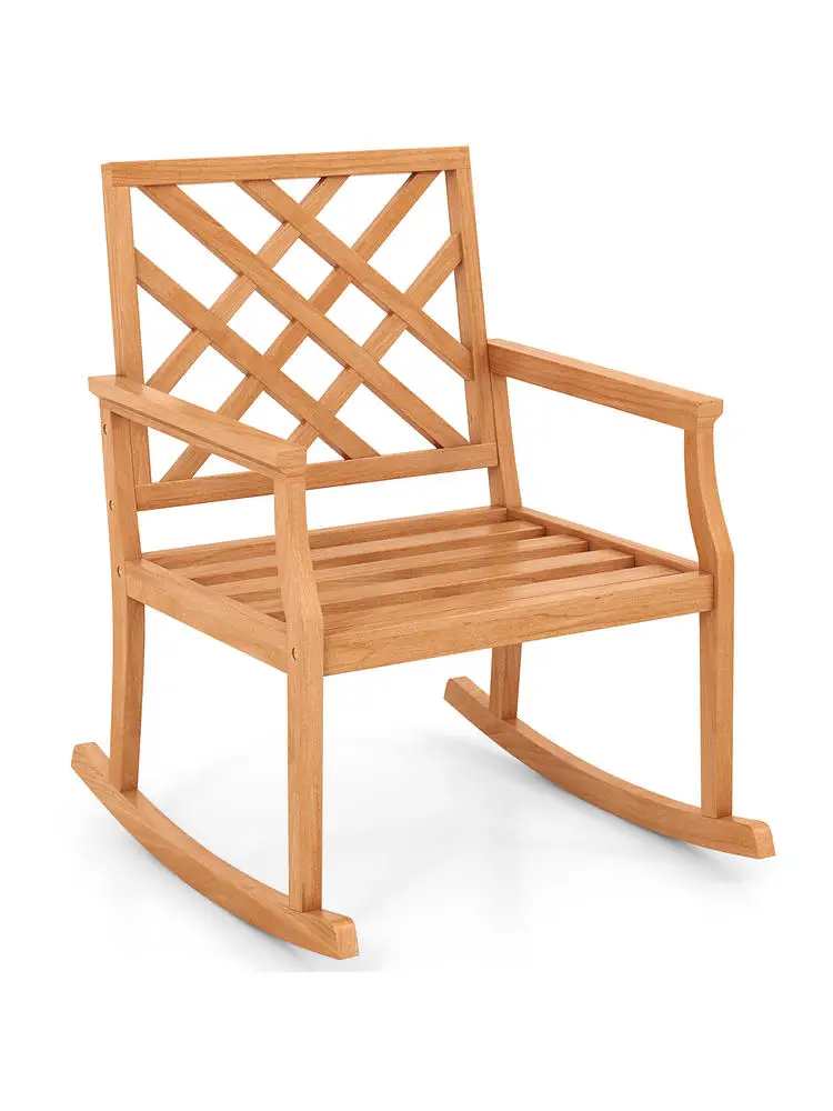 Teak Wood Rocking Chair with Backrest and Slatted Seat
Teak Wood Rocking Chair with Backrest and Slatted Seat