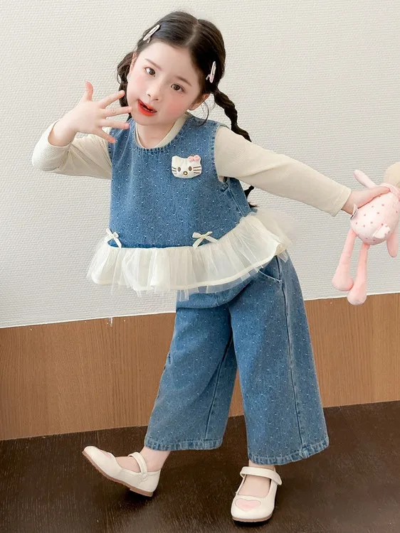 Girls' Cartoon Denim Vest Set Casual Long Sve Tee Pieces Spring Faionable Sli Leisure Outfit Trendy ...
Girls' Cartoon Denim Vest Set Casual Long Sve Tee Pieces Spring Faionable Sli Leisure Outfit Trendy ...
