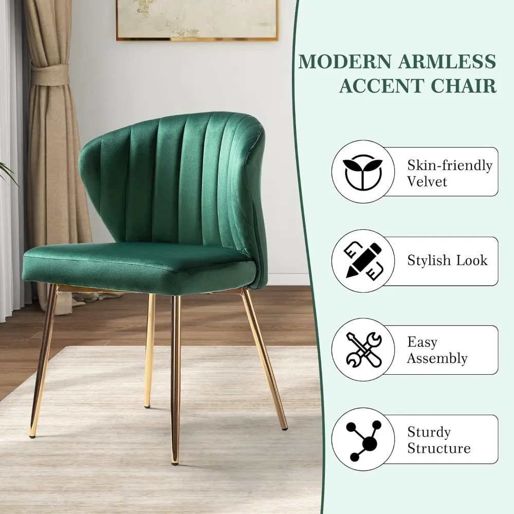 Velvet Dining Chair, Cute Armless Accent Chair Living Room Chair with Golden Legs, Mid Century Modern Upholstered, Customized
Velvet Dining Chair, Cute Armless Accent Chair Living Room Chair with Golden Legs, Mid Century Modern Upholstered, Customized