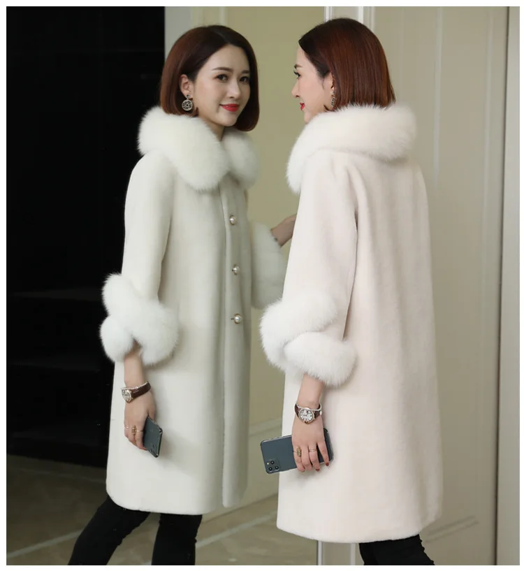 2024Hot Sale Pure Wool Jacket Women's Fur Coat Female Mid Long Coats Fox Fur Collar Women's Winter Jackets Autumn Winter New in
2024Hot Sale Pure Wool Jacket Women's Fur Coat Female Mid Long Coats Fox Fur Collar Women's Winter Jackets Autumn Winter New in