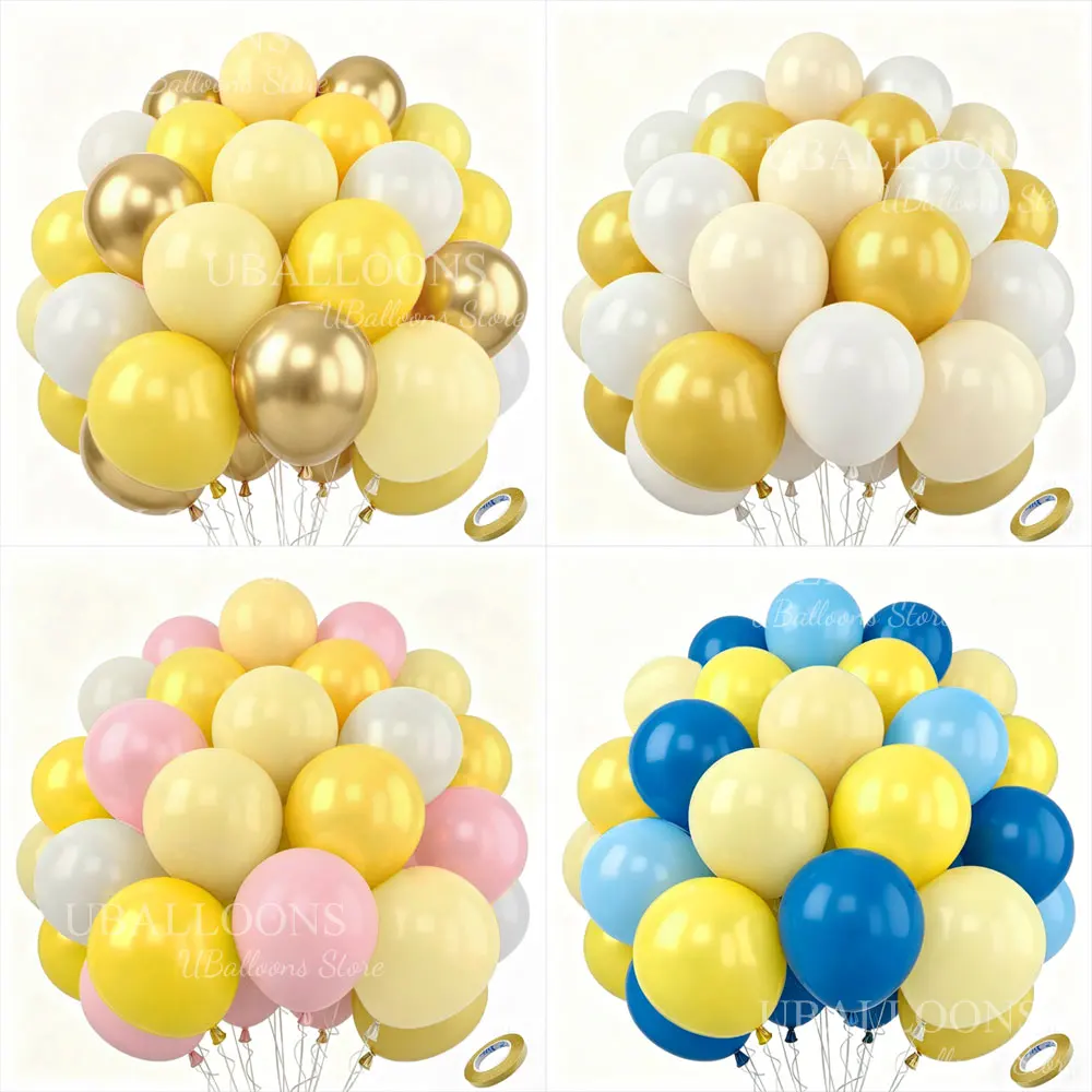 41pcs Lemon Yellow Balloons 10Inch Latex Chrome Gold White Sand Mustard Pastel Yellow Balloons for Birthday Wedding Party Decor
41pcs Lemon Yellow Balloons 10Inch Latex Chrome Gold White Sand Mustard Pastel Yellow Balloons for Birthday Wedding Party Decor