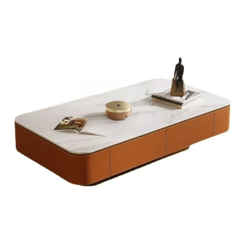 Stone Plate Modern Minimalist Long End Table Saddle Leather Coffee Table TV Cabinet Combination
Stone Plate Modern Minimalist Long End Table Saddle Leather Coffee Table TV Cabinet Combination