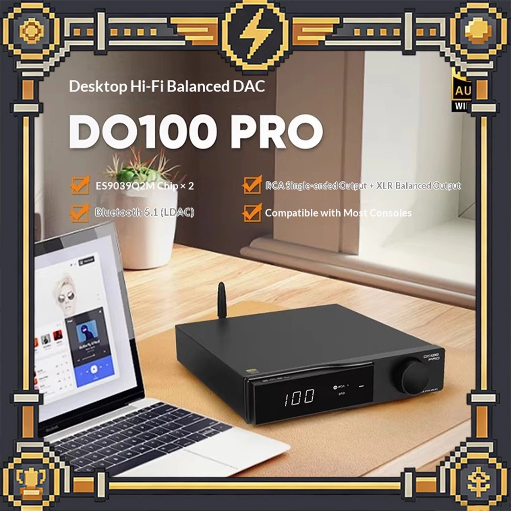 Беспроводной Bluetooth-аудиодекодер SMSL DO100PRO с двумя чипами ES9039Q2M, декодер XMOS, однополярный выход RCA, симметричный выход XLR, подарок в комплекте
Беспроводной Bluetooth-аудиодекодер SMSL DO100PRO с двумя чипами ES9039Q2M, декодер XMOS, однополярный выход RCA, симметричный выход XLR, подарок в комплекте