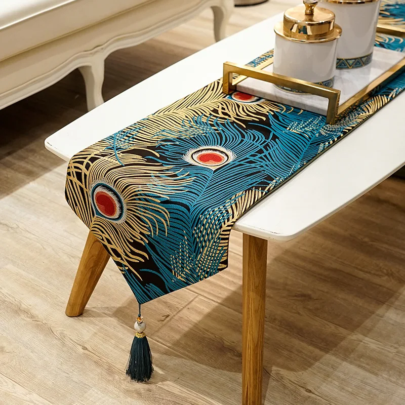 Classic Chinese Peacock Feather Red Table Runner Rectangular Luxury Bed Runner Blue Dining Table Mat Coffee Tablecloth
Classic Chinese Peacock Feather Red Table Runner Rectangular Luxury Bed Runner Blue Dining Table Mat Coffee Tablecloth