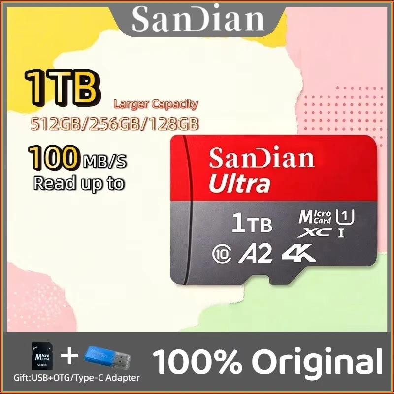 Original High Speed 1TB Memory Card 128GB 256GB Class 10 Micro TF SD Card 1TB SD Memory Card For Camera Phones tablets
Original High Speed 1TB Memory Card 128GB 256GB Class 10 Micro TF SD Card 1TB SD Memory Card For Camera Phones tablets