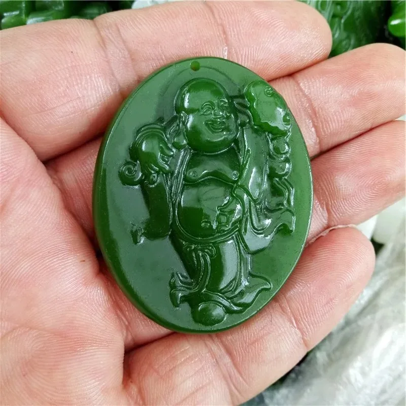 Natural Green Hand-carved Buddha Jade Pendant Fashion Boutique Jewelry Men and Women Maitreya Buddha Necklace Gift Accessories
Natural Green Hand-carved Buddha Jade Pendant Fashion Boutique Jewelry Men and Women Maitreya Buddha Necklace Gift Accessories