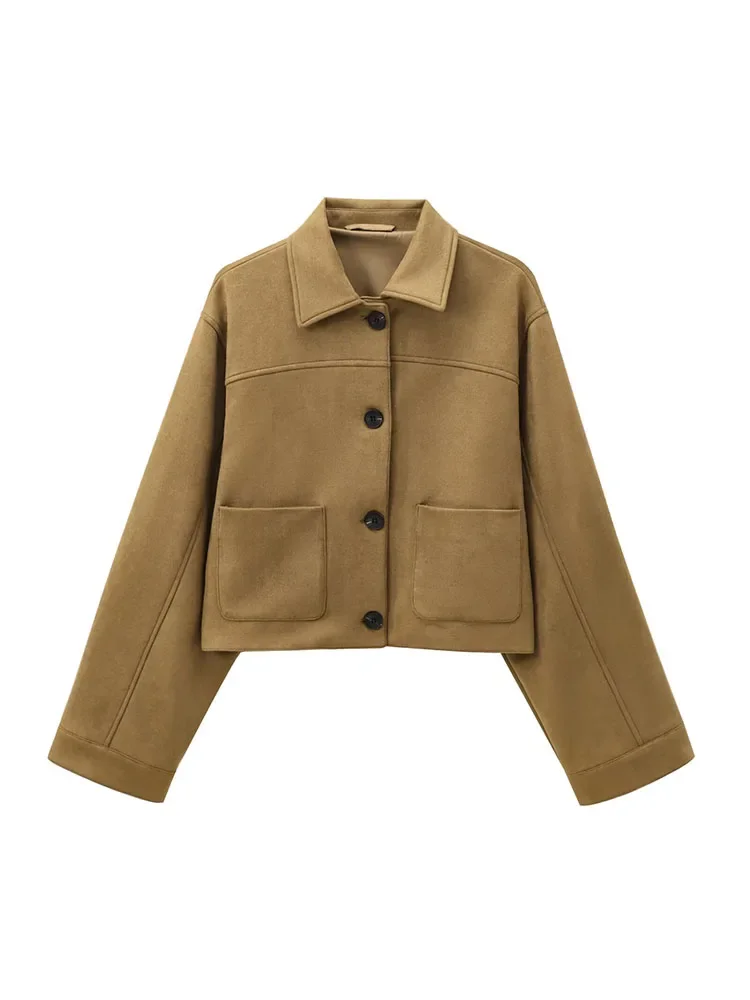LIBIELIY 2024 European And American Style Suede Texture Short Jacket Women Autumn New Casual Fashion Single-breasted Loose Lapel
LIBIELIY 2024 European And American Style Suede Texture Short Jacket Women Autumn New Casual Fashion Single-breasted Loose Lapel