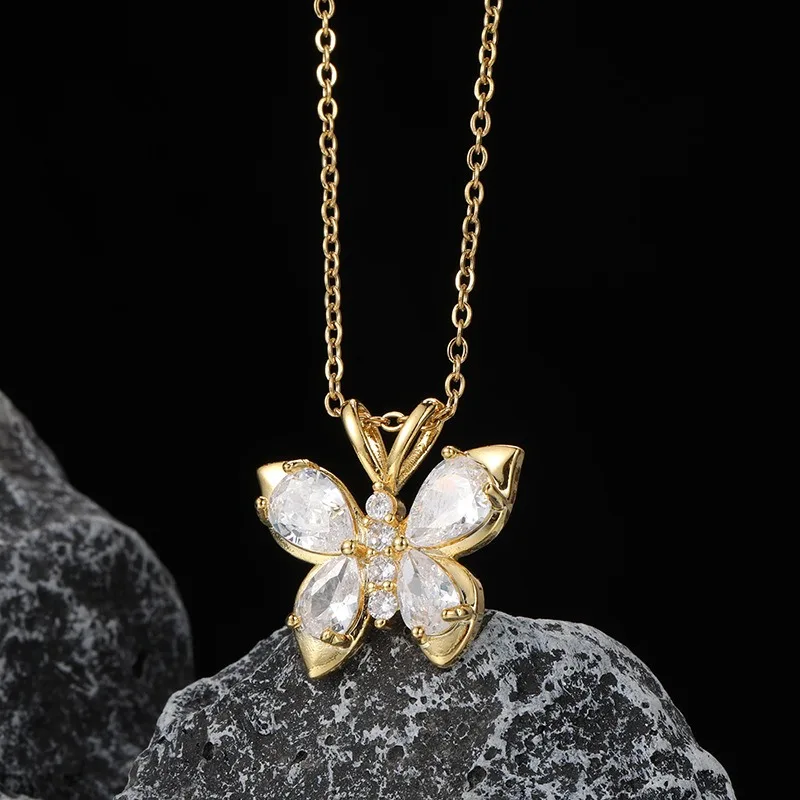 2025 New Korean Style Simple Style Butterfly Zircon Pendant Necklace for Women's Coldness Style Personalized Titanium Steel Lock
2025 New Korean Style Simple Style Butterfly Zircon Pendant Necklace for Women's Coldness Style Personalized Titanium Steel Lock