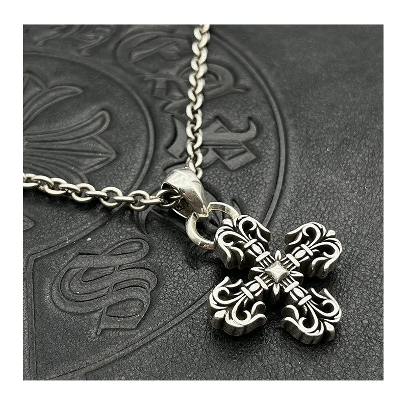 Punk Hip Hop Square Cross Flame Necklace Thai Silver Vintage Premium Autumn/Winter Sweater Chain
Punk Hip Hop Square Cross Flame Necklace Thai Silver Vintage Premium Autumn/Winter Sweater Chain