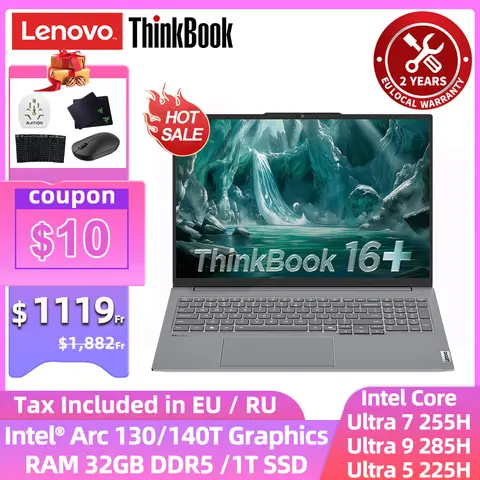 Lenovo ThinkBook 16+ Dizüstü Bilgisayar Ultra 7 255H/ Ultra 9 285H Intel Arc 140T 32BG DDR5 1T SSD 16 inç 3.2K 165Hz Ekran Dizüstü Bilgisayar