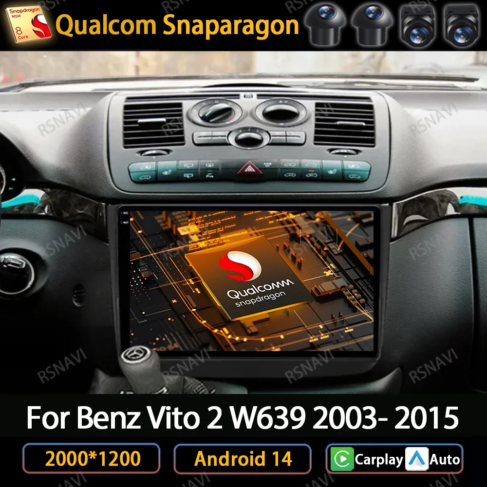 Android 14 Car Radio For Mercedes-Benz Vito 2 W639 2003 - 2015 Carplay Auto WIFI 4G Multimedia Video Player Navigation GPS QLED
Android 14 Car Radio For Mercedes-Benz Vito 2 W639 2003 - 2015 Carplay Auto WIFI 4G Multimedia Video Player Navigation GPS QLED