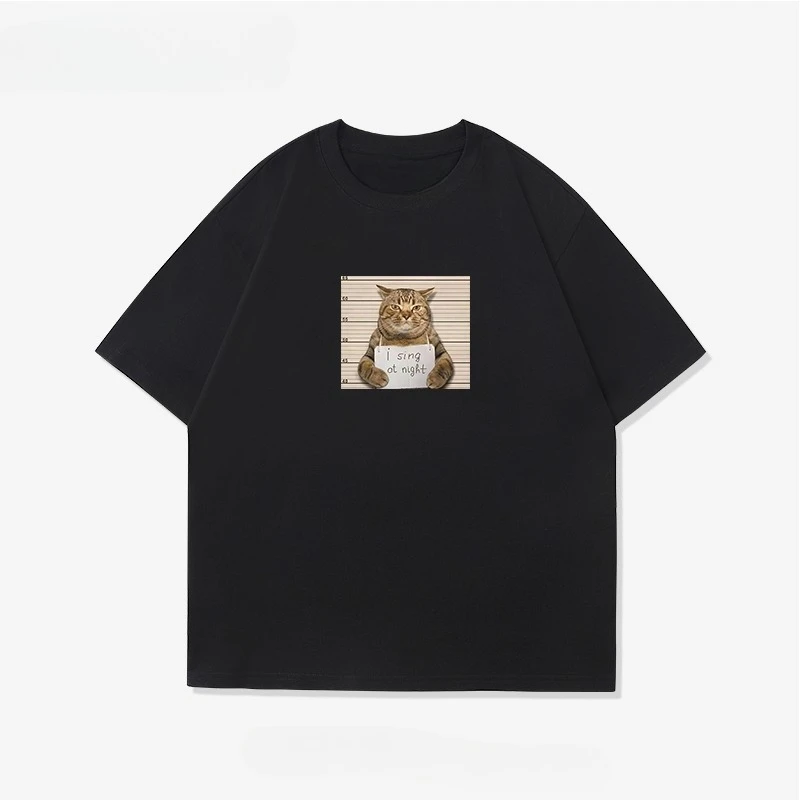A new 2025 style of stylish and casual short-sleeved men's and women's loose streetwear with a cute cat arrest pattern print
A new 2025 style of stylish and casual short-sleeved men's and women's loose streetwear with a cute cat arrest pattern print