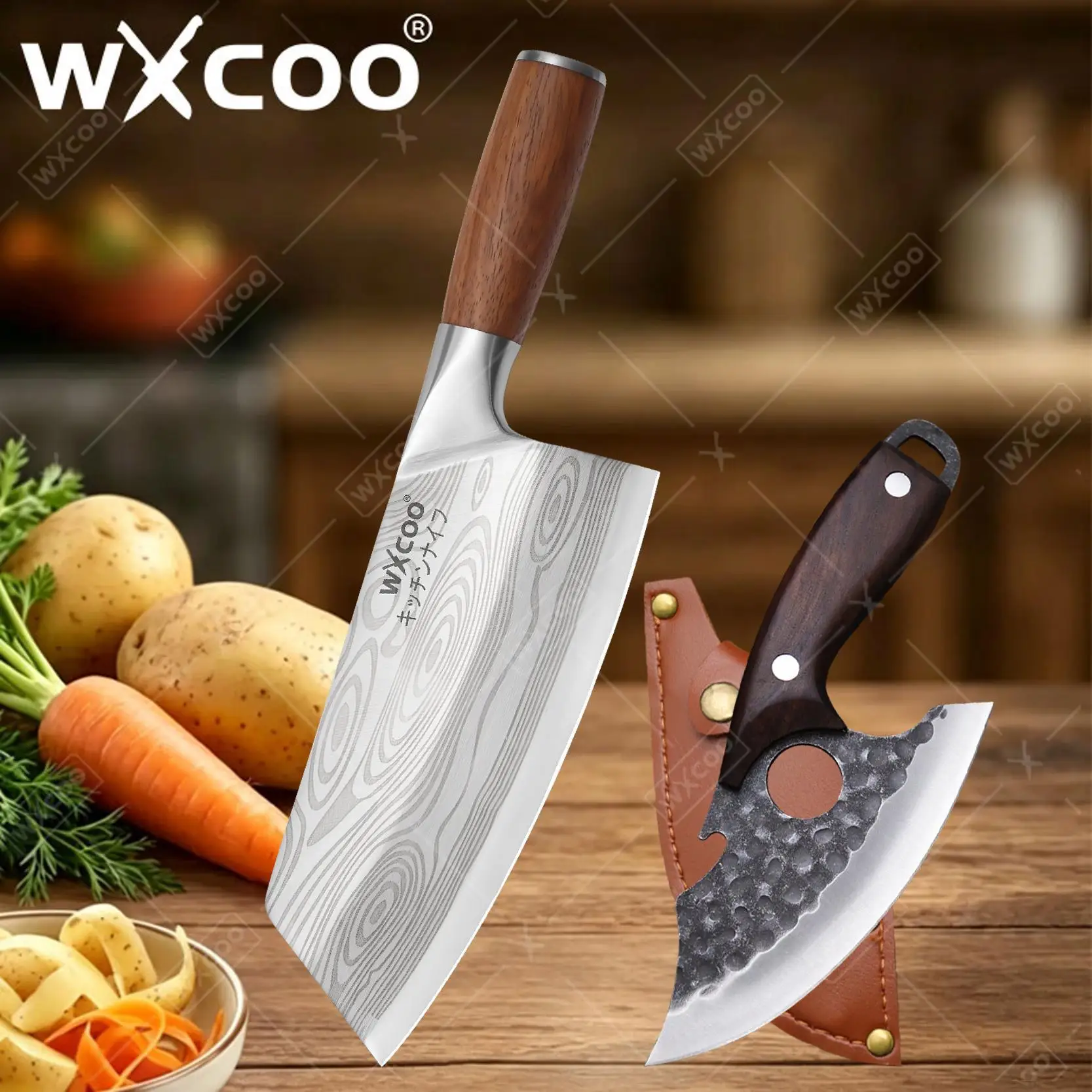 WXCOO Handmade Forged Kitchen Knife Meat Slicing Butcher Cleaver Chinese Chef Knife 5CR15 Stainless Steel Kitchen Accessories
WXCOO Handmade Forged Kitchen Knife Meat Slicing Butcher Cleaver Chinese Chef Knife 5CR15 Stainless Steel Kitchen Accessories