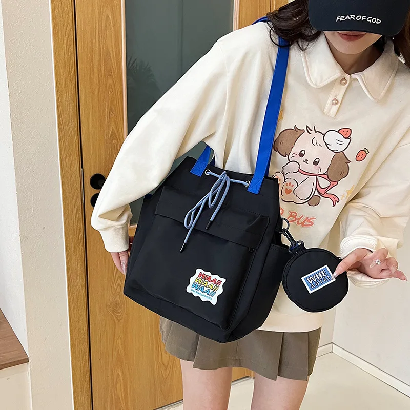 Large-capacity Commuter Tote Bag Female College Students Bag Letter Drawstring Women's Shoulder Drawstring Purses and Handbags
Large-capacity Commuter Tote Bag Female College Students Bag Letter Drawstring Women's Shoulder Drawstring Purses and Handbags