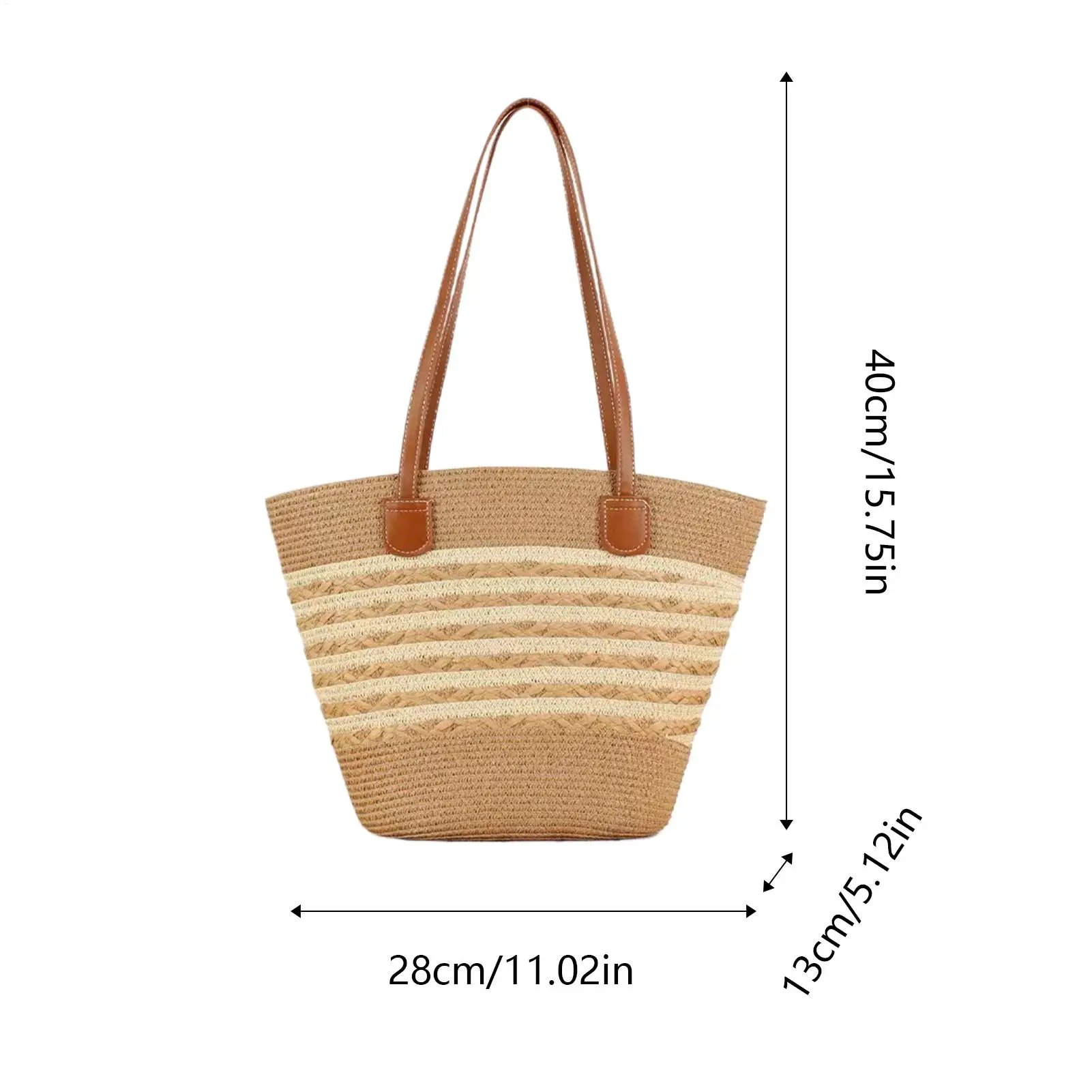 Large Boho Straw Tote Bag Smooth Zipper Shoulder Handbag For Travel Vacation Beach Shopping Office, Summer Bag for Women 1 S94f61fa281014404bfda5a66dbaa98ccK