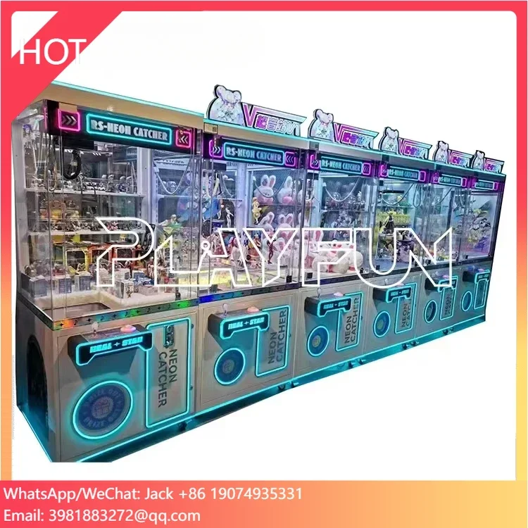 Playfun Hot Sale Coin-Operated Lucky Star Neon Catcher Metal Cabinet Gift Toys Grabber Crane Claw Arcade Game Machine
Playfun Hot Sale Coin-Operated Lucky Star Neon Catcher Metal Cabinet Gift Toys Grabber Crane Claw Arcade Game Machine